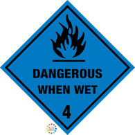 Class 4 Dangerous When Wet Hazchem Sign