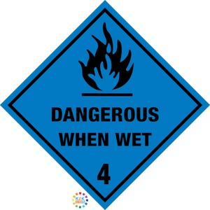 Class 4 Dangerous When Wet Hazchem Sign