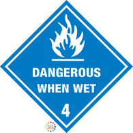 Class 4 Dangerous When Wet Hazchem Sign