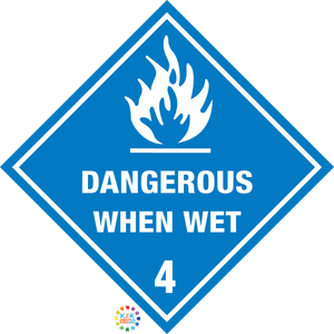 Class 4 Dangerous When Wet Hazchem Sign
