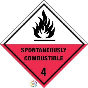 Class 4 Spontaneously Combustible Hazchem Sign