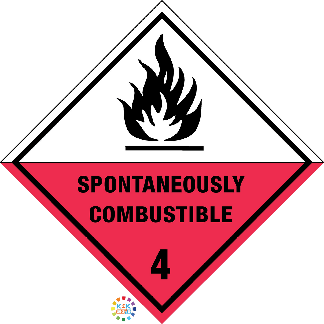 Class 4 Spontaneously Combustible Hazchem Sign