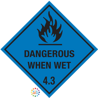 Class 4.3 Dangerous When Wet Hazchem Sign
