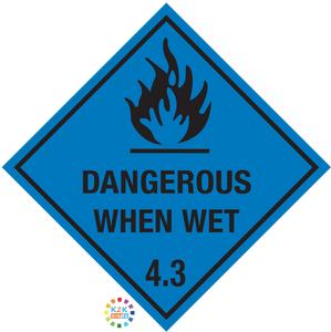 Class 4.3 Dangerous When Wet Hazchem Sign