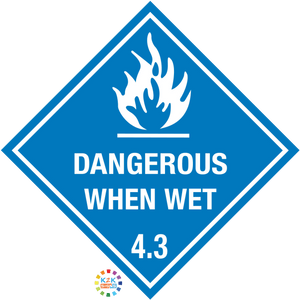 Class 4.3 Dangerous When Wet Hazchem Sign