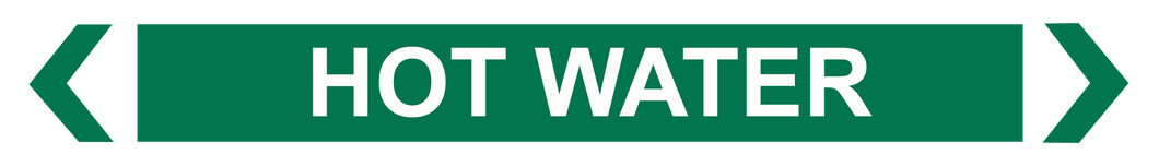 Hot Water - Pipe Marker Sign