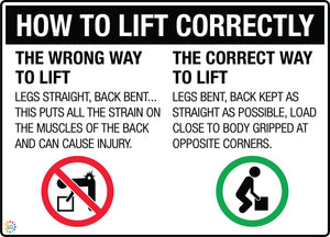 How To Lift Correctly Sign