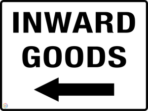 Inward Goods (Left Arrow) Sign