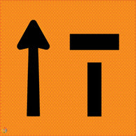 Lane Status Left Lane Open Right Lane Closed - Multi Message Temporary Road Traffic Sign