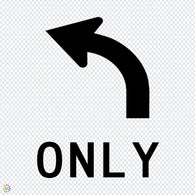 Lane Status Left Turn Only - Multi Message Temporary Road Traffic Sign