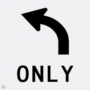 Lane Status Left Turn Only - Multi Message Temporary Road Traffic Sign