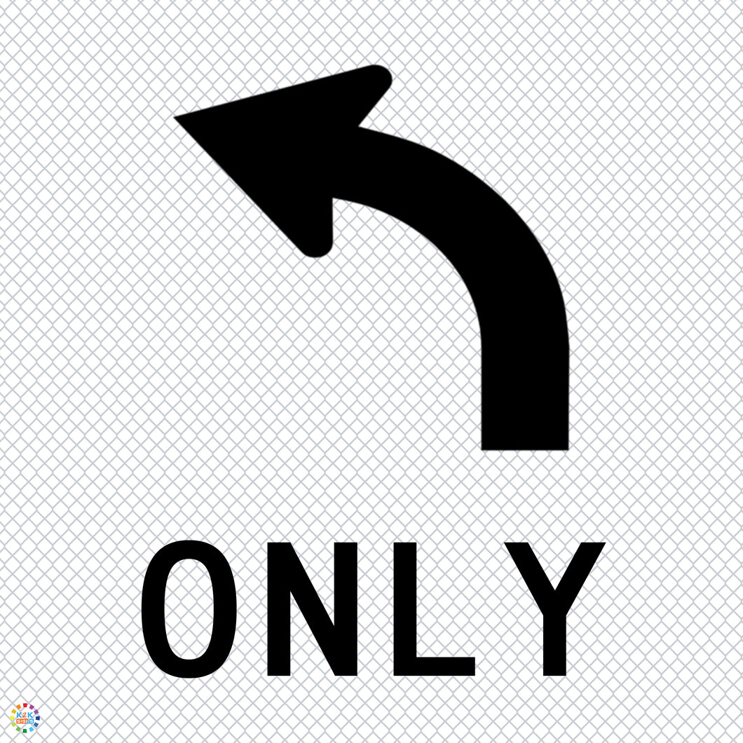 Lane Status Left Turn Only - Multi Message Temporary Road Traffic Sign