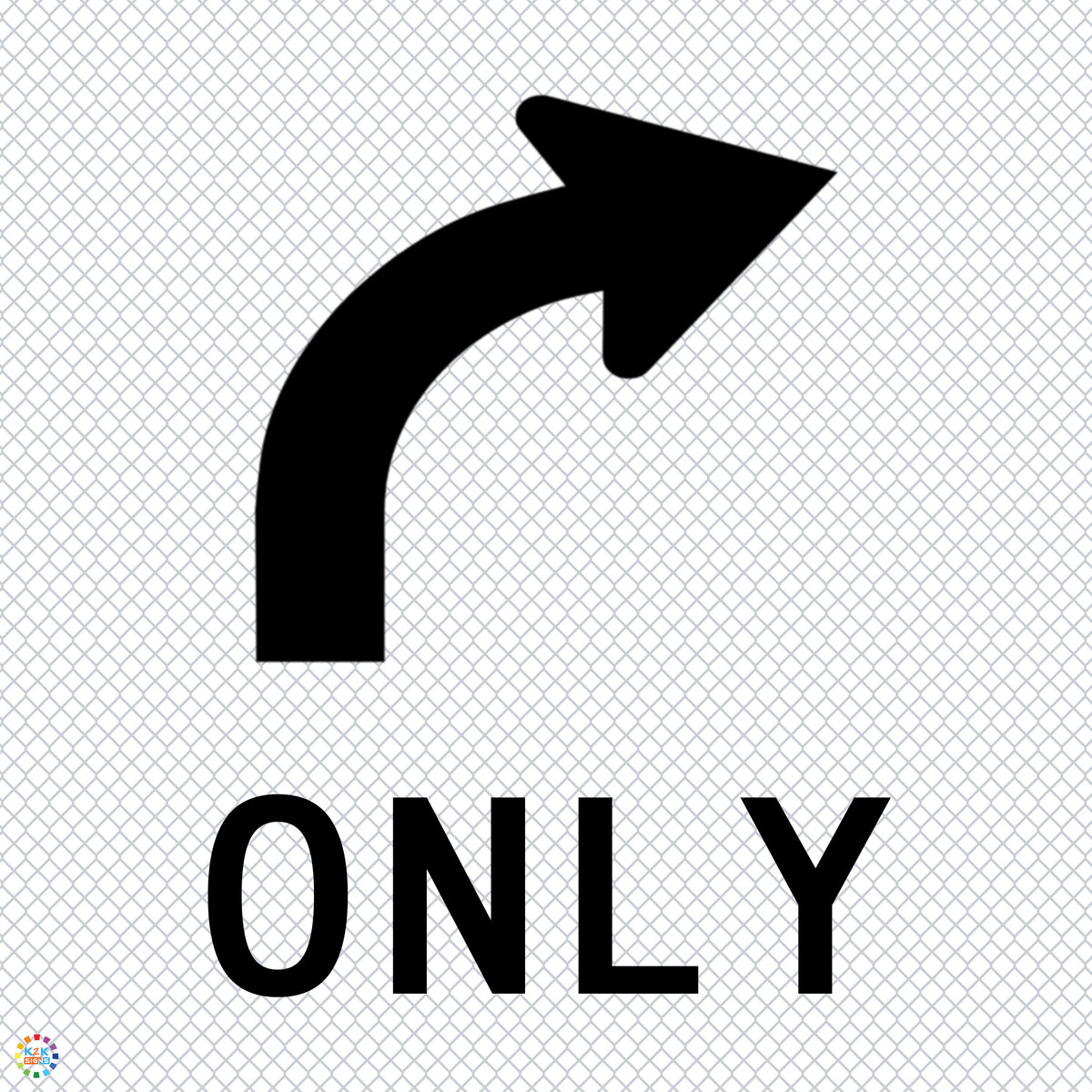 Line Status Sign Lane Status Right Turn Only Curved Arrow - Multi Message Temporary Road ...