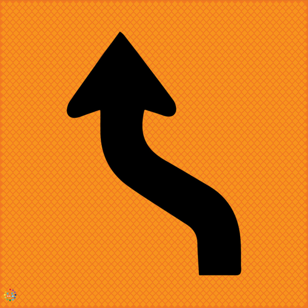 Lane Status Single Lane Left Deviation - Multi Message Temporary Road Traffic Sign
