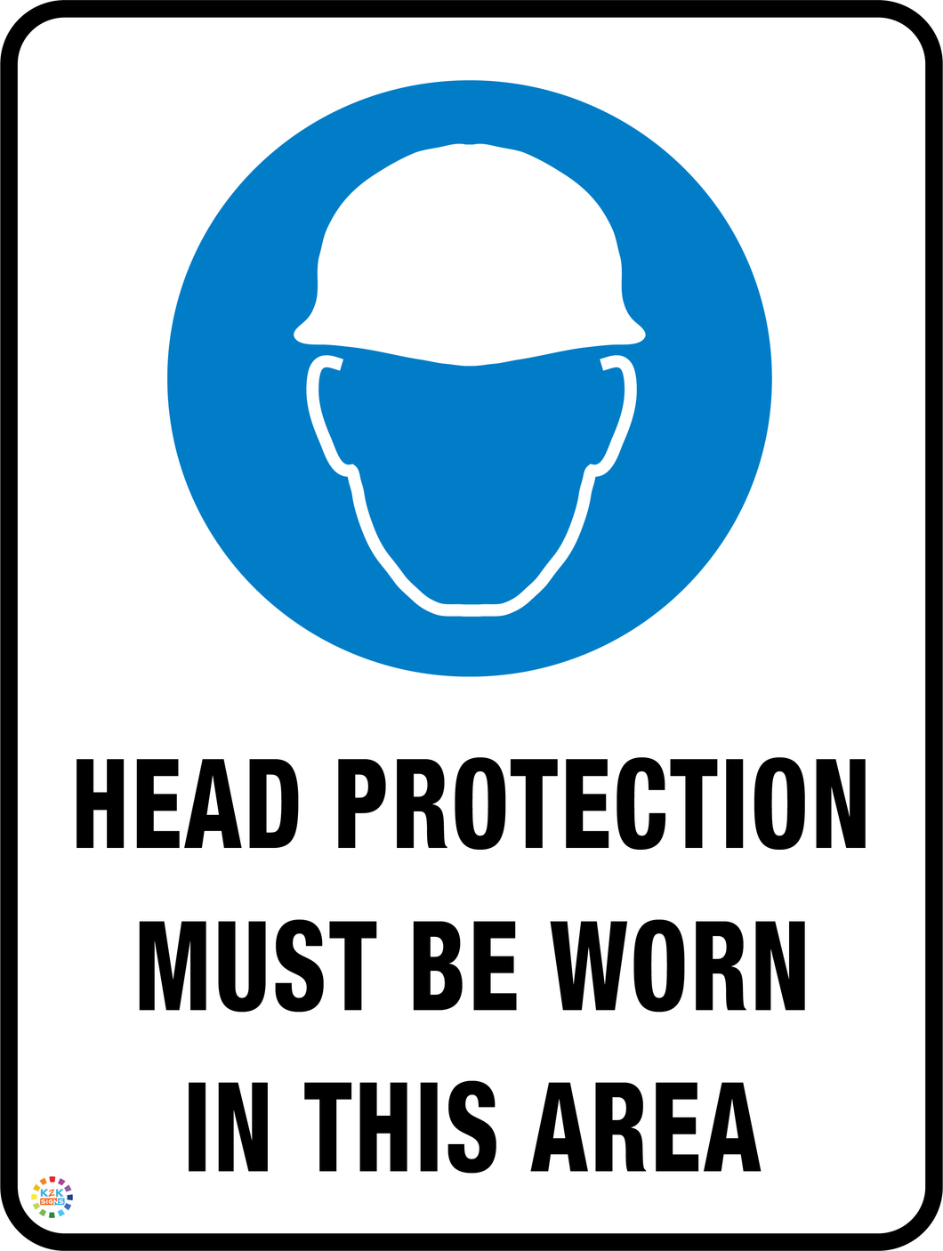 Head Protection<br/> Must Be Worn<br/> In This Area