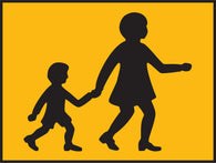 Mother & Child Symbol - School Bus Vehicle Reflective Class 1 Sign