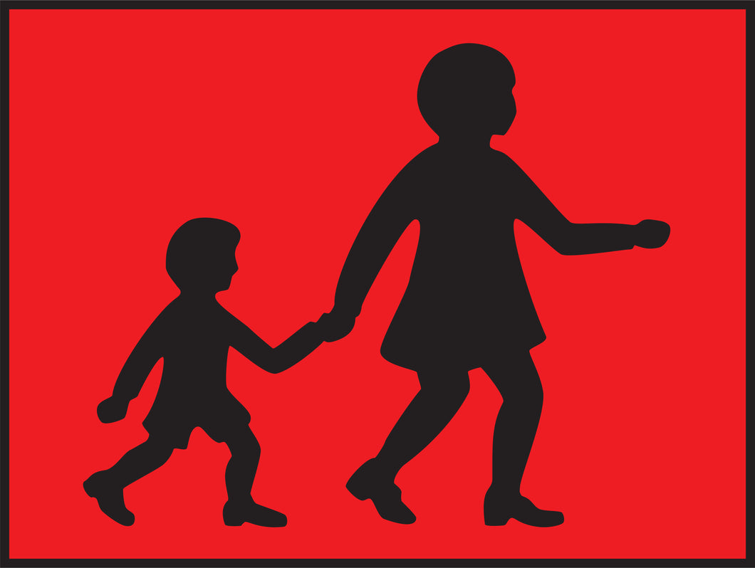 Mother & Child Symbol Sign School Bus Vehicle Reflective Class 1 Sign