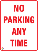 No Parking Any Time Sign