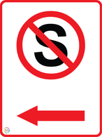 No Standing - Left Arrow Sign