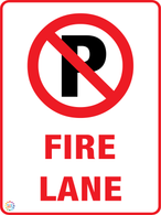 No Parking Fire Lane Sign