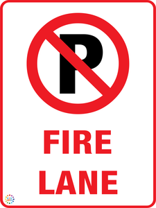 No Parking Fire Lane Sign