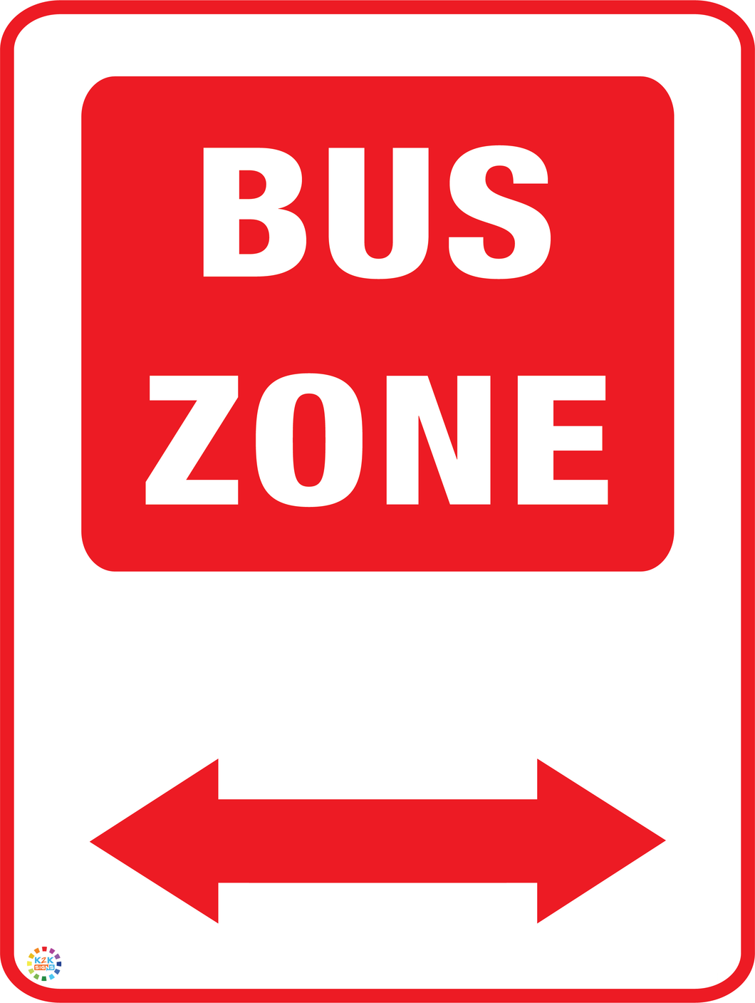 Bus Zone (Two Way Arrow) Sign