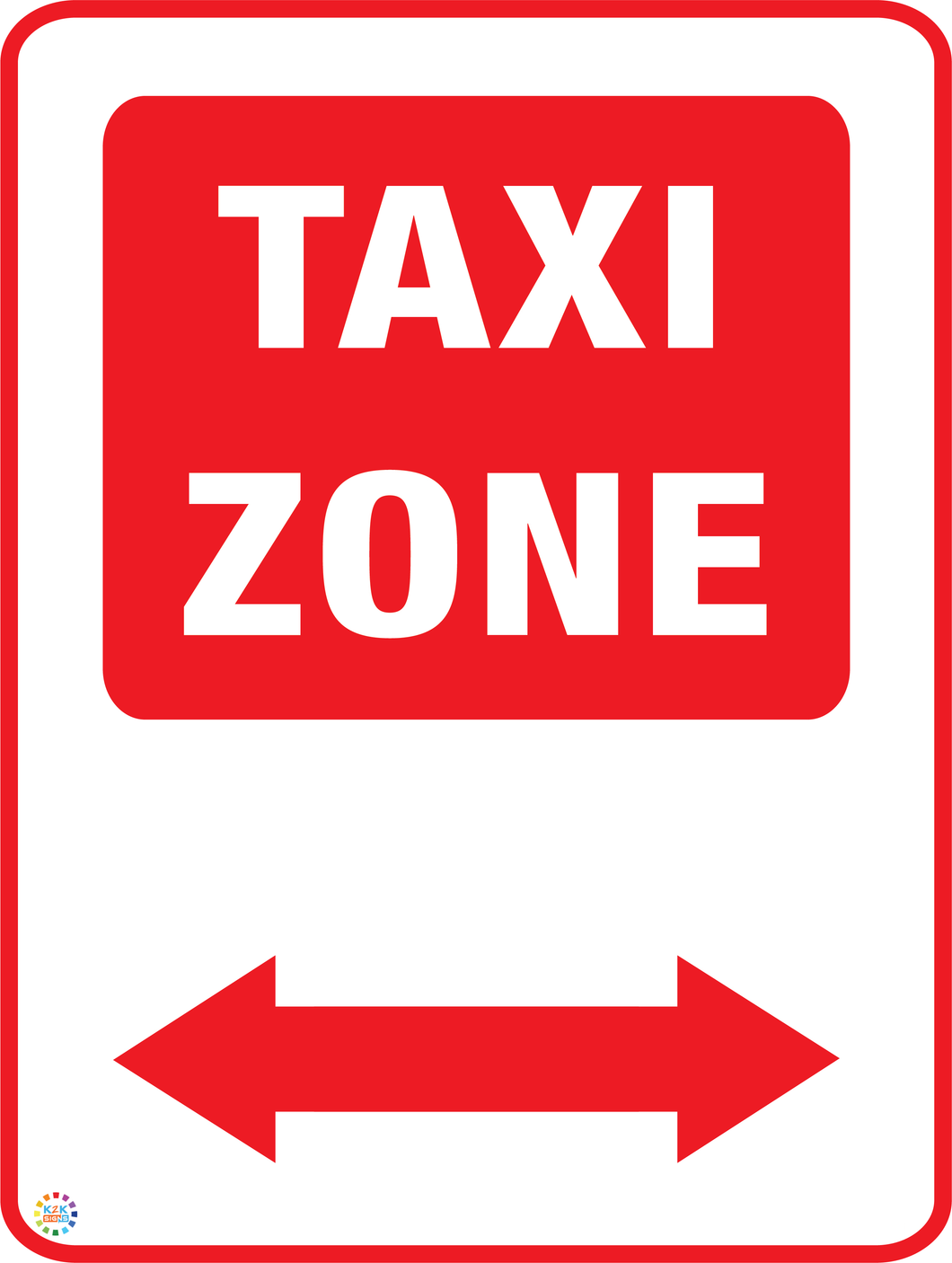 Taxi Zone (Two Way Arrow) Sign