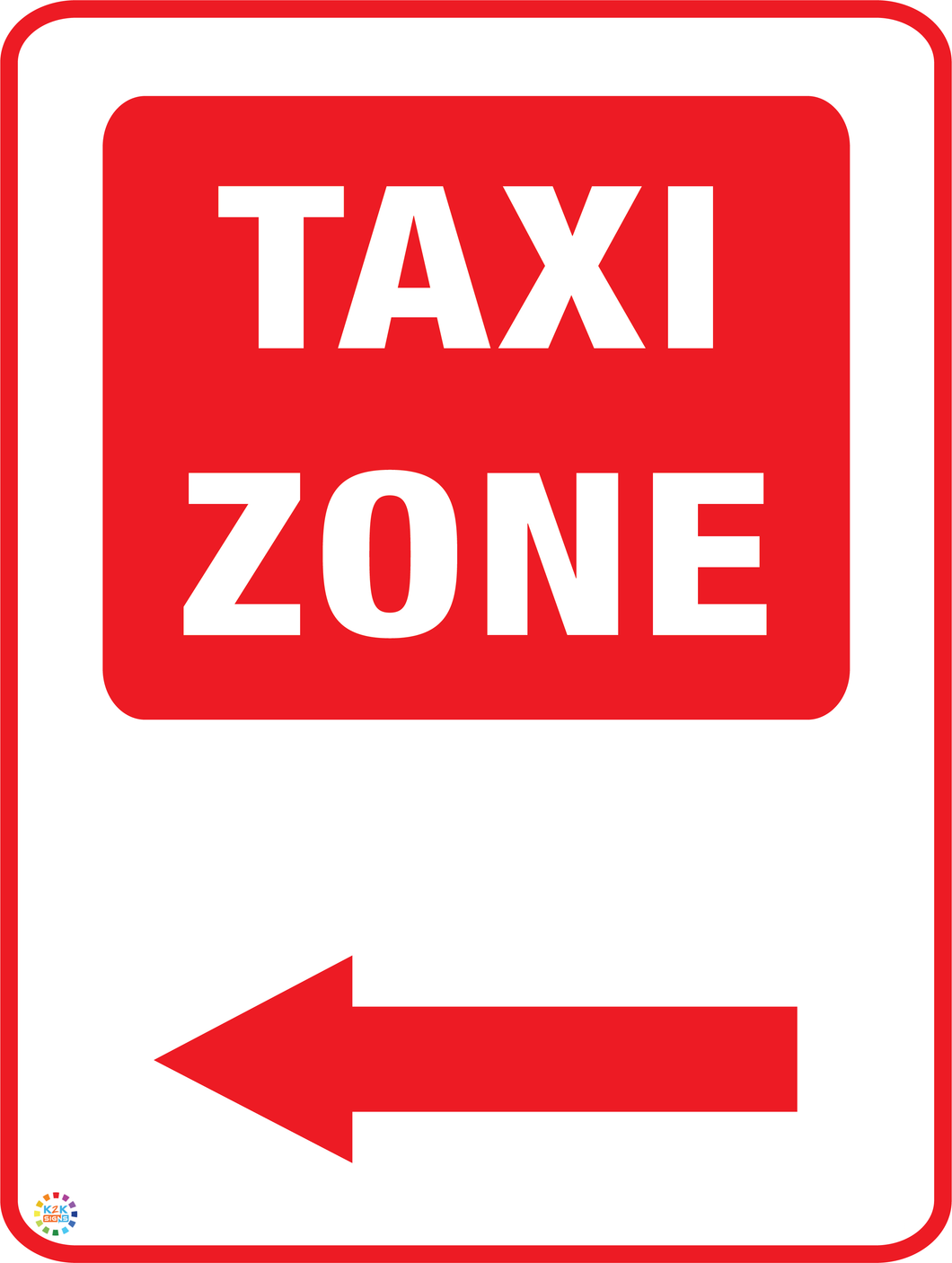 Taxi Zone (Left Arrow) Sign