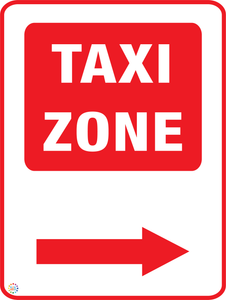 Taxi Zone (Right Arrow) Sign