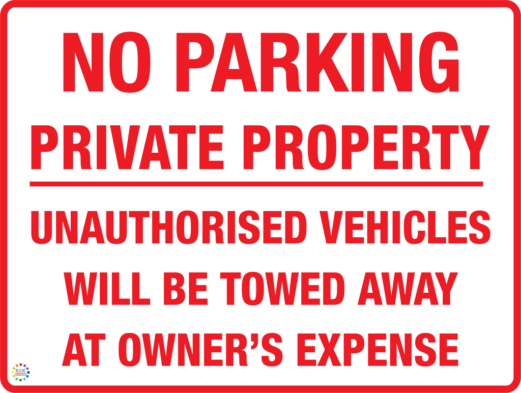 No Parking - Private Property Sign | K2K Signs