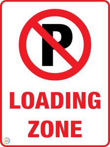 No Parking Loading Zone Sign