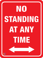 No Standing At Any Time Sign