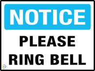 Notice<br/> Please Ring Bell