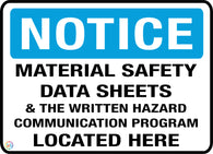 Notice <br/> Material Safety Data Sheets