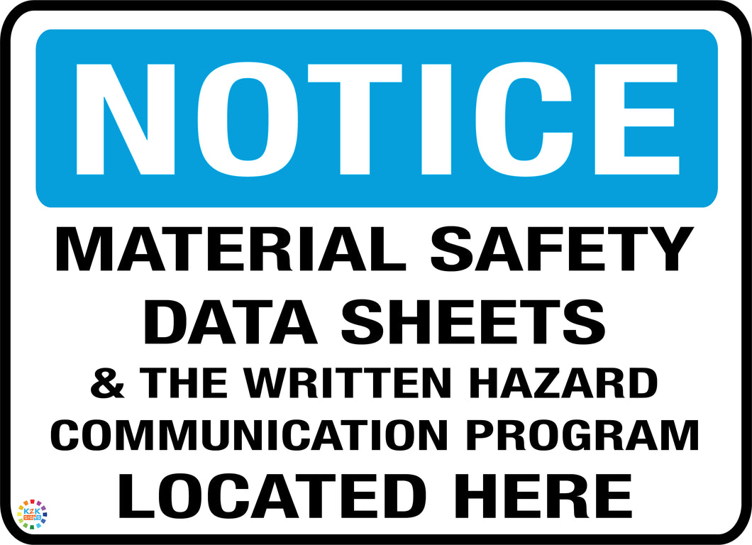 Notice <br/> Material Safety Data Sheets