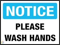 Notice<br/> Please Wash Hands