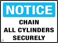 Notice<br/> Chain All Cylinders Securely