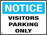 Notice<br/> Visitors Parking only