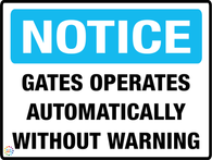Gates Operates Automatically Without Warning
