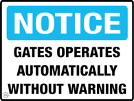 Gates Operates Automatically<br/> Without Warning