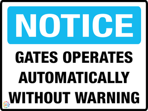 Gates Operates Automatically Without Warning
