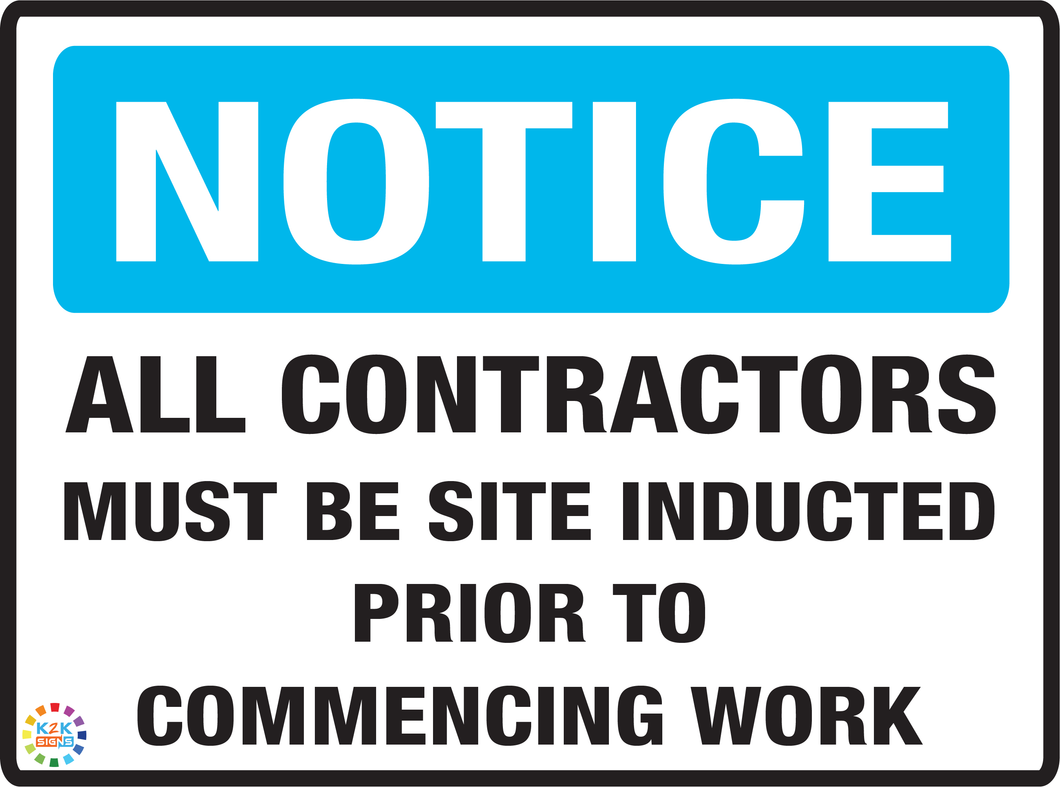 All Contractors Must Be Site Inducted Prior To Commencing Work