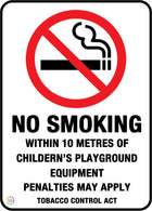 No Smoking<br>Within 10 Metres OF<br>Childern's Playground<br>Equipment