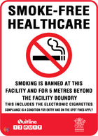 Smoke-Free<br>Healthcare<br>Smoking Is Banned At This<br>Facility And For 5 Metres Beyond