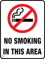 No Smoking In This Area Sign