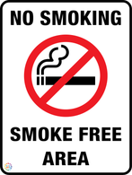 No Smoking - Smoke Free Area Sign