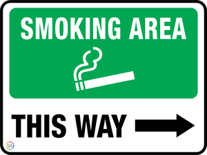 Smoking Area This Way (Right Arrow)