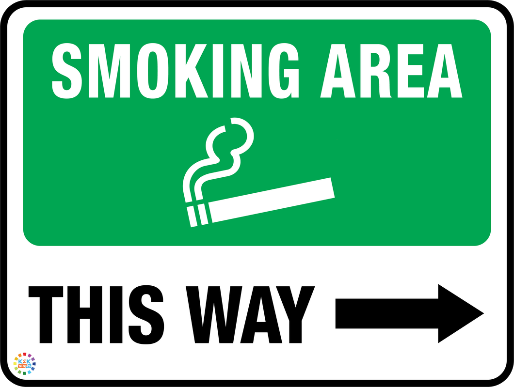 Smoking Area This Way (Right Arrow)