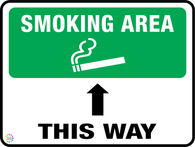 Smoking Area<br/> This Way (Straight Arrow)
