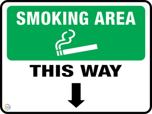 Smoking Area This Way (Down Arrow)